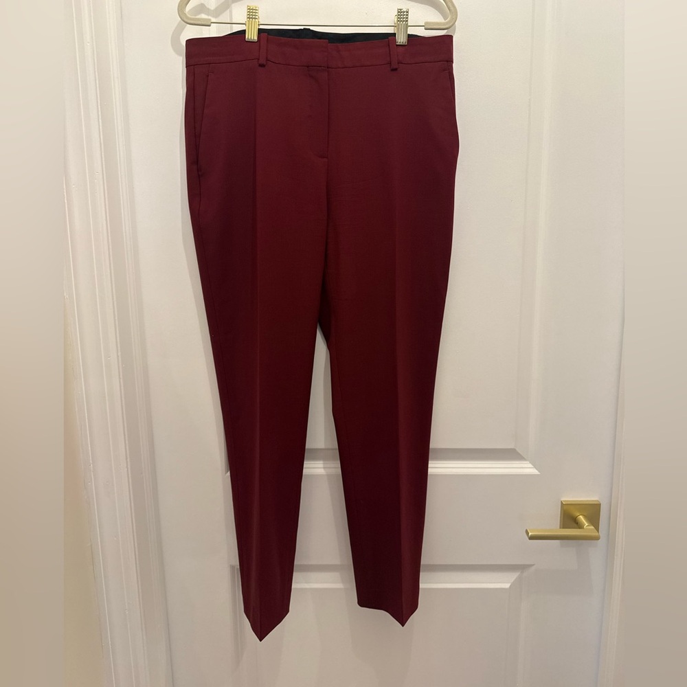 THEORY RED SKINNY ANKLE DRESS PANTS 8